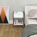 NIGHSTAND 1 DRAWER WHITE/WALNUT