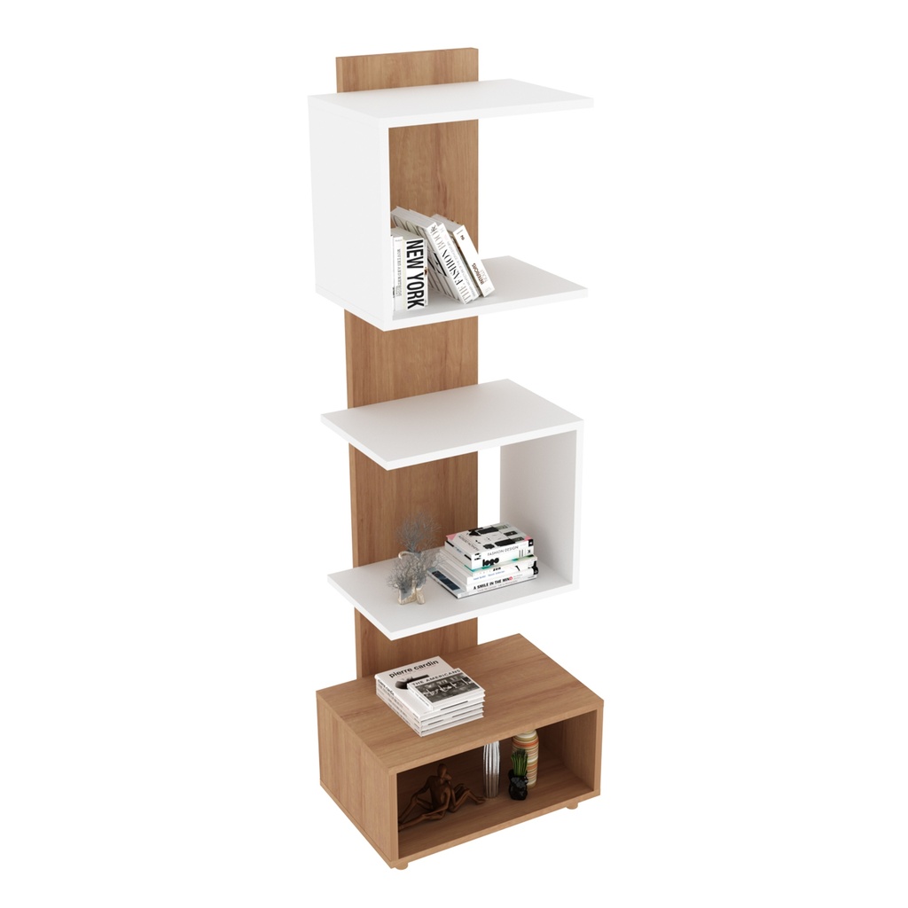 BOOKCASE ALMOND/WHITE