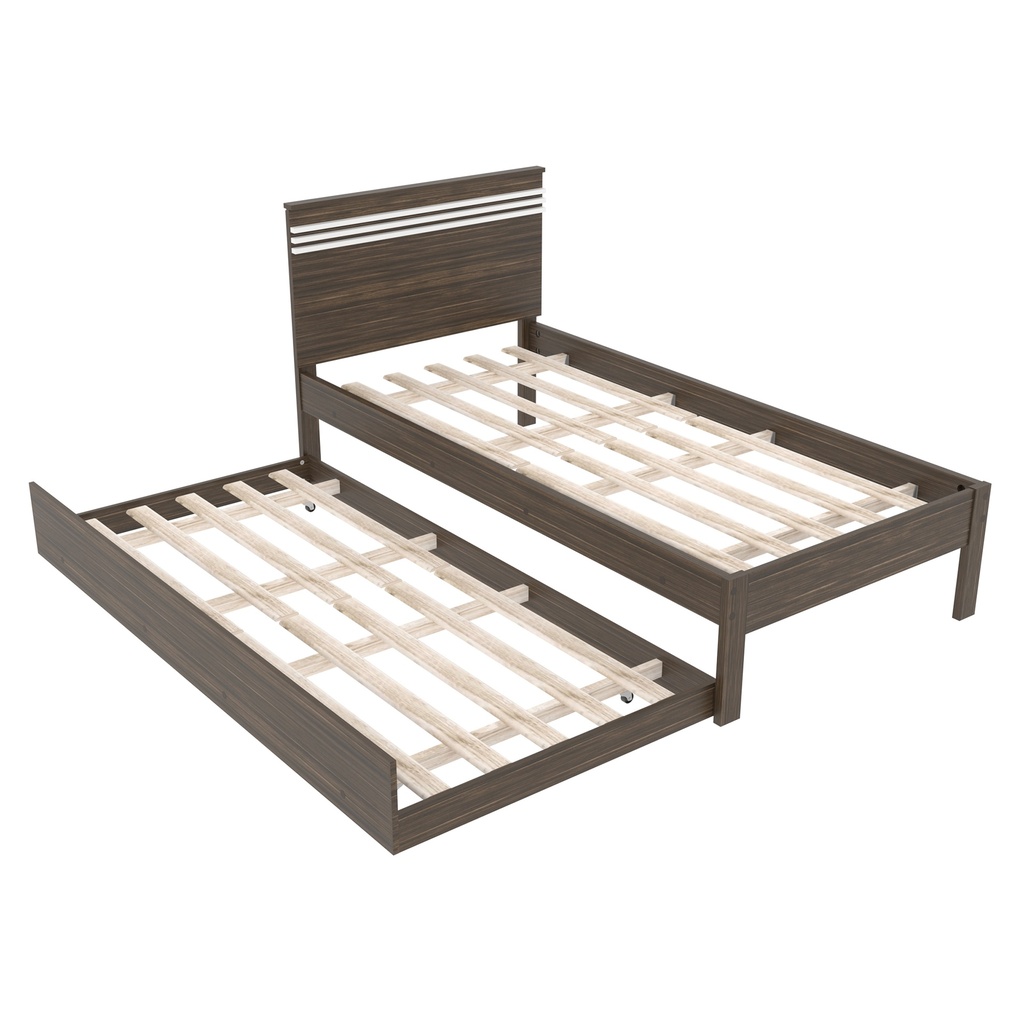 SINGLE BED CM-8010 WALNUT/WHITE