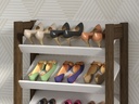 SHOE RACK WHITE/WALNUT