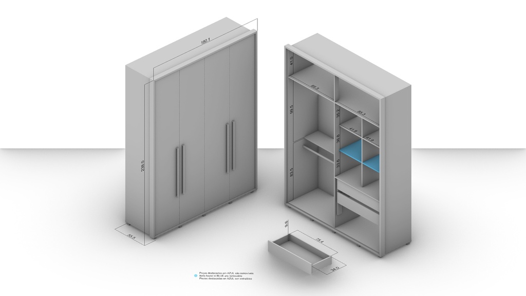 COIMBRA WARDROBE 4 DOORS