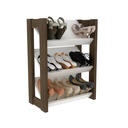 SHOE RACK WHITE/WALNUT