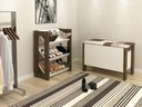 SHOE RACK WHITE/WALNUT