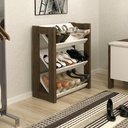 SHOE RACK WHITE/WALNUT