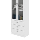 OFFICE CABINET W/ 2 GLASS DOORS & 3 DRWS WHITE