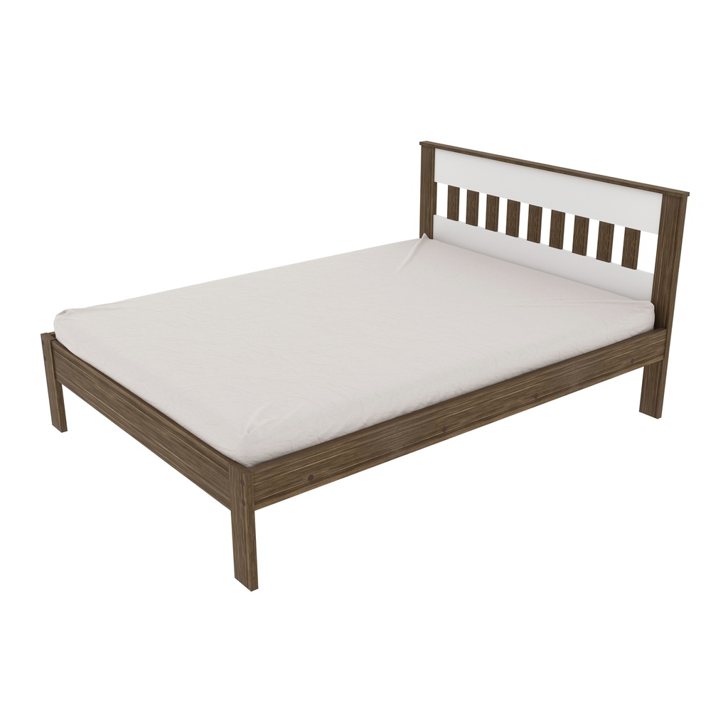 DOUBLE BED CM8007 WALNUT/ WHITE