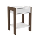 NIGHSTAND 1 DRAWER WHITE/WALNUT