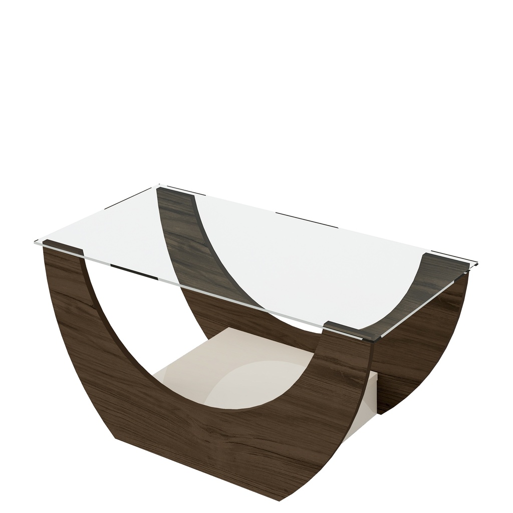 ONDA COFFEE TABLE - WALNUT / OFF WHITE