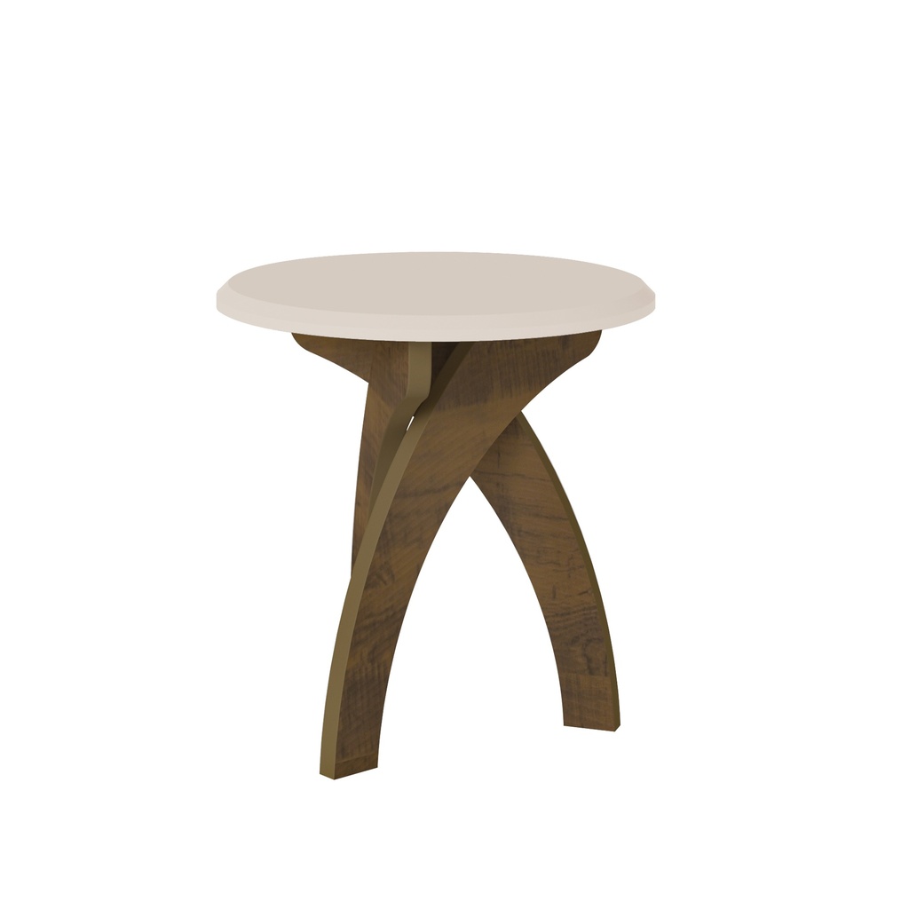 JADE END TABLE - OFF WHITE / PINE