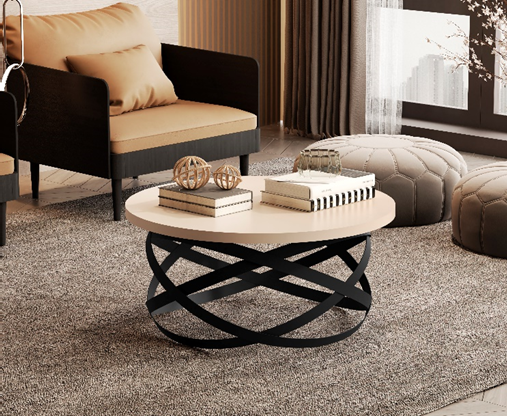 [8045] MESA CENTRO JB 8045 LUXO PEROLA PE:DOURADO