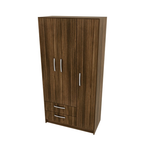 [RP1901.0002] 3 DOOR 2 DRAWERS WARDROBE WALNUT