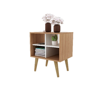 [E1720.0013] SIDE TABLE ALMOND/WHITE