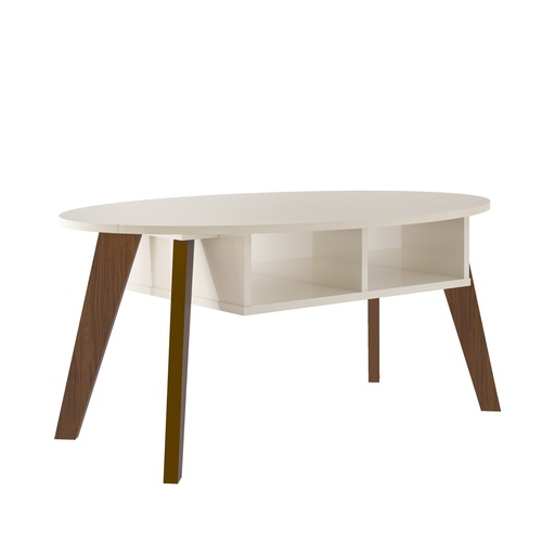[4612] DIVA COFFEE TABLE - OFF WHITE / CEDAR