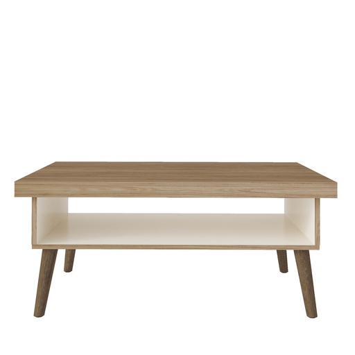 [4150] LUCCA COFFEE TABLE - OAK / OFF WHITE