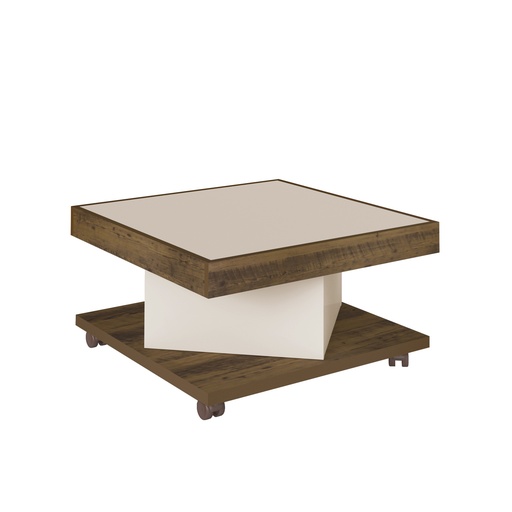 [3964] SAARA COFFEE TABLE - PINE / OFF WHITE