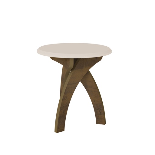 [3825] JADE END TABLE - OFF WHITE / PINE