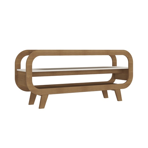 [4633] THEO TV STAND - CHERRY / OFF WHITE