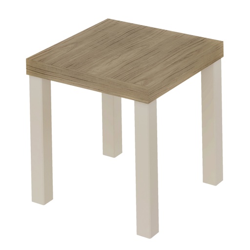[4566] UP END TABLE - OAK / OFF WHITE