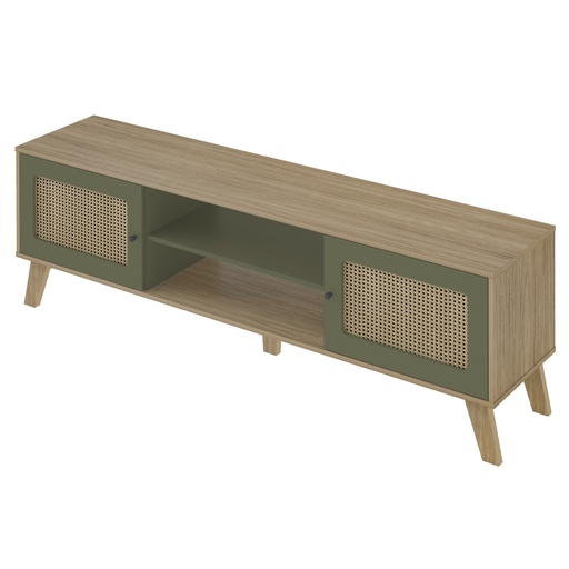 [4534] CHARLOTTE TV STAND - OAK / MINT