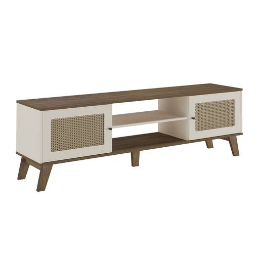 [4524] CHARLOTTE TV STAND - PINE / OFF WHITE