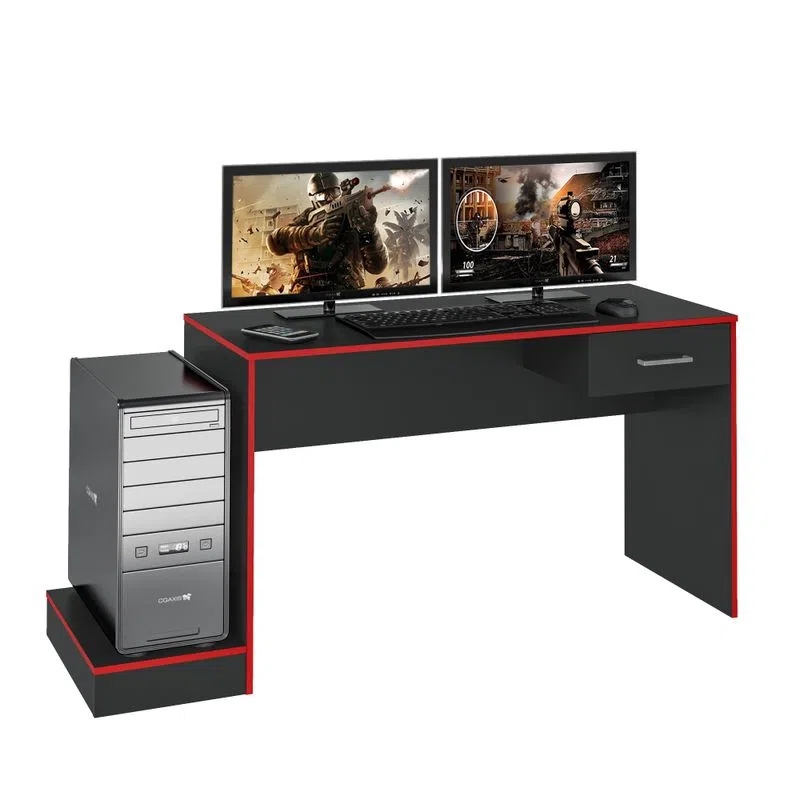 [4175] GAMER DESK - BLACK / RED