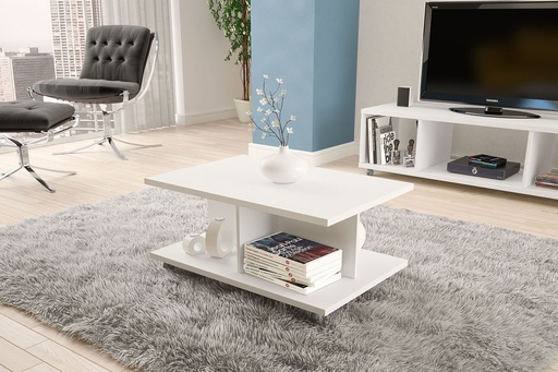 [2183 .0010] COFFEE TABLE BARCELONA MDP WHITE BP